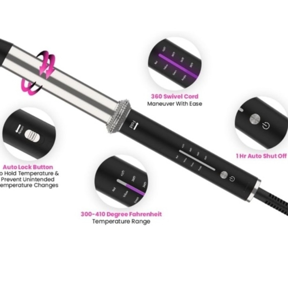 1&ONLYU The Diamond Wand Curling Iron 1" Barrel Wrap Around Style. NIB*** - Picture 9 of 10